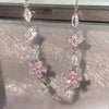 Y2K Fairy Pink Crystal Zircon Sakura Flowers Bracelet for Women Sweet Cherry Blossom Moon Bow Knot Jewelry Gifts - Image 3