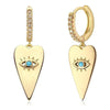 Lady Heart Pendant Earrings with Shiny Zirconia Modern Punk Style Jewelry Eye Design Accessories for Women - Image 1