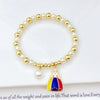Selling Pearl Chain Violin Round Heart-Shaped Venezuela Flag Stretch Bracelet: for Women Party Patriotic Jewelry Gift - Image 9