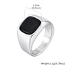 Stylish Square Stone Ring for Men, Stainless Steel Signet Ring,Birthday Party Gift for Him Dad - Image 8