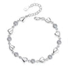 Silver Heart Shaped Necklace Bracelet Set for Women Vintage Korean Blue Crystal Bracelets Jewelry Set Party Jewelry - Image 14