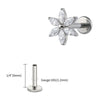 Titanium 16G Marquise Flower CZ Labret Stud Helix Conch Cartilage Tragus Flat Back Piercing Body jewelry - Image 10