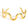 Irregular Hollow Geometric Chunky Bracelet for Women Simple Hammered Stainless Steel Gold Plated Cuff Bangle Jewelry Gift - Image 9