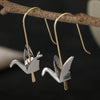 Unique Creative Paper Crane Model Silvery Dangle Earrings for Women Chic Design Banquet Festival Jewelry Accessories - Image 3