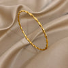 1pc/3pcs Gold Plated Stainless Steel Bangle Bracelet for Women Simple Shiny Twisted Geometric Slim Bracelets Jewelry - Image 2