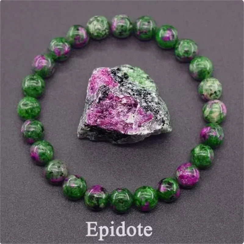 Charm Geniune Epidote Zoisite Stone Bead Bracelet Bracelet Made of Stone Gifts Jewelry for Women - Image 1