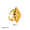 Stainless Steel Conch Croissant Glossy Spiral Twisted Chunky Open Rings for Women Summer Beach Holiday Jewelry - Image 10