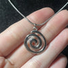 Handmade Y2K Whimsigoth Spiral Swirl Pendant Stainless Steel Snake Cord Necklace - Image 4
