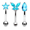 3PCS Heart Eyebrow Piercing Set Crystal Curved Barbell Piercing Flower Rook Earring Bulk CZ Star Eyebrow Ring Pack Daith Earring - Image 17