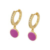 Huggie Silver Ear Needle Enamel Heart Pendant Hoop Earrings Circle Micro Set Zircon Earrings for women Gift - Image 12
