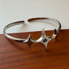 Silver Retro Bracelet for Women Geometric Handmade Blue Zircon Star Shape Simple Bracelet Birthday Gift - Image 4