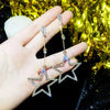 Crystal Rhinestone Hollow Five-pointed Star Hanging Drop Earrings for Women Jewelry Gifts - Image 1