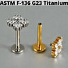 Cz Flower Titanium Cartilage Earrings Stud 16G Internally Threaded Sun Helix Ear Tragus Piercing Jewelry - Image 3