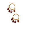 Vintage style red gemstone circular tassel earrings for women creative charm stud earings banquets light wear jewelry - Image 6