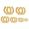 Stainless Steel Hoop Earrings Set 10 Pieces 8mm to 20mm - Image 1
