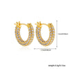 Cubic Zirconia Huggie Hoop Earrings in Gold-Tone Stainless Steel - Image 18
