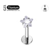 Titanium 16G Five-Pointed Star CZ Cartilage Helix Earring Trinity CZ Tragus Stud Conch Earlobe Lip Piercing Jewelry - Image 7