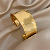 Three-layer Irregularly Lined Design Cuff Bracelet Arc-shaped Shiny Chunky Stainless Steel Women's Bangle Jewelry Chic - Image 8