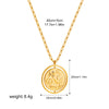 Vintage Rotating Round Disc Pendant Necklace for Women Men Two-sided Letter Signet Moon Sun Leaf Stainless Steel Jewelry - Image 9