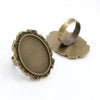 18x25mm 5pcs Antique Silver Bronze Plated Mixed Styles Oval Adjustable Ring Settings Blank/Base - Image 32
