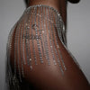 Shiny Crystal Tassel Chain Mini Skirt Sexy Women Adjustable Waist Rhinestone Sequins Luxury Party Nightclub Skirts Jewelry