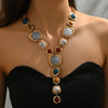 Vintage Exaggerated Y-shaped Long Necklace for Women Stylish Chunky Geometric Pendant Necklaces Boho Jewelry Accessories - Image 1