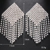 Square Tassel Nipple Stickers Women Cover Chest Decoration 2Pcs Adhesive Bra Sexy Rhinestone Breast Pasties Adult Game