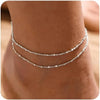 Gold/Silver Ankle Bracelets for Women, Gold Anklets for Women Beads Anklets Set Layered Anklet Gold Jewelry Gift - Image 7