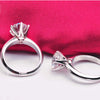 Silver Simple Engagement Wedding Rings for Women Cubic Zirconia Ring Bridal Jewelry Gift - Image 5
