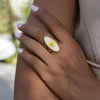 Stainless Steel Five-Petal Flower Ring in Multiple Colors - Image 9