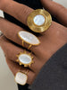 Shell Stainless Steel Gold Plated Adjustable Opening Rings for Women Engagement Party Gift Temperament Jewelry - Image 1