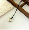 Jewelry Heart Necklace Black Wax Rope Charm Irregular Metal Pendant Necklaces Clavicle Chain for Couple Birthday Gift - Image 13