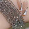 100/50cm Long Crystal Chain Nail Charms 1.5/2mm Shinying Clear/AB Diamond Nail Art Metal Steel French Manicure Crystal - Image 2