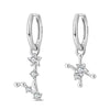 Silver Twelve Constellation Series Stud Zircon Earrings Wedding Ladies Jewelry Women Girls - Image 10