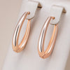 Glossy Hoop Earrings Rose Gold Color Simple Square Earrings For Women Daily Jewelry - Image 1