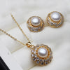 Wedding Freshwater Pearl Necklace and Earrings For Women,Boho Pearl Jewelry Set Mother Wife Birthday Gift White Black - Image 7