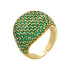 Wide Dome Pave CZ Statement Ring Gold Silver Plated Brass Multi-color Crystal Open Adjustable for Women Jewelry - Image 6