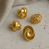 316L Stainless Steel Twisted Spiral Hollow Wide Band Open Ring Gold Plated Jewelry For Women Gift - Image 4