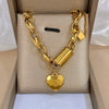 Heart Detail Necklace or Bangle in Two-Tone Stainless Steel Style - Image 26