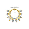 Clicker Segment Hoop Earring with Cubic Zirconia for Piercings in 8 mm or 10 mm Sizes - Image 9