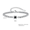 Men's Zircon Charm Bracelet, 4mm Square Chain Stainless Steel Bracelets, Jewelry Gift for Men - Image 8