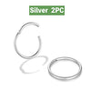 Minimalist Stainless Steel Hoop Nose Ring and Cartilage Earring 18G in Gold Silver and Black - Image 7