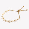 Gold Color Beads Freshwater Pearls Mixed Adjustable Stainless Steel Chain Bracelet Bangles For Women Elegant Jewelry - Image 3