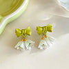 Chinese Style Lily Bell Orchid Pearl Clip Earrings Temperament White Tulip Shell Petal Flower Clip Earrings Without Piercing - Image 7