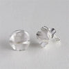Minimalist Matte Cream Floral Folds Stud Piercing Earrings For Women Korean Jewelry Accessories Gift Party - Image 4