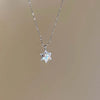 Blue Zircon Snowflake Pendant Necklace for Women Silver Color Rhinestone Choker Necklace Y2K Jewelry - Image 7