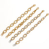 Gold Plated Stainless Steel Oval Chain Bracelet Chunky Statement Bangle for Women Men Stackable Jewelry - Image 5