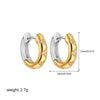 Cubic Zirconia Huggie Hoop Earrings in Gold-Tone Stainless Steel - Image 21