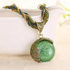 Multilayer Beads Chain Crystal Gem Stone Pendant Necklaces Boho Statement Jewelry - Image 4