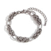 Silver Color Paper Clip Splicing Rough Round Chain Bowtie Rhombus Geometric Minimalist Love Bracelet - Image 8